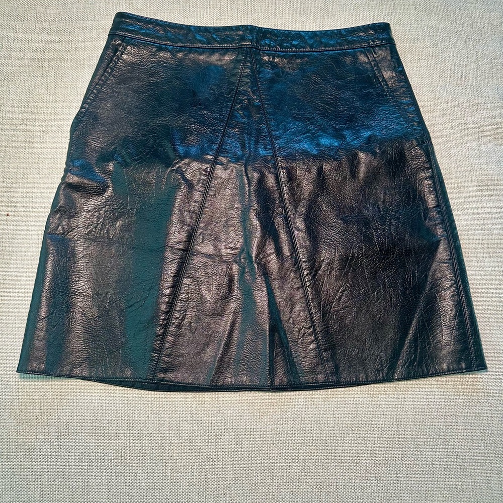 Black Faux Leather Skirt